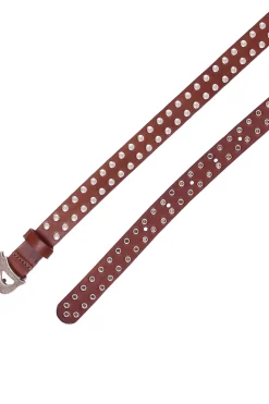 Cintura in pelle con borchie
