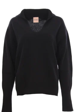 Collo a v in cashmere e lana