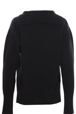 Collo a v in cashmere e lana