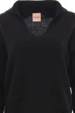Collo a v in cashmere e lana