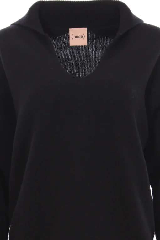 Collo a v in cashmere e lana
