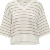 Collo a v in cotone con paillettes