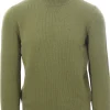 collo alto in green cashmere