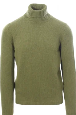 collo alto in green cashmere
