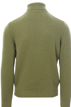 collo alto in green cashmere