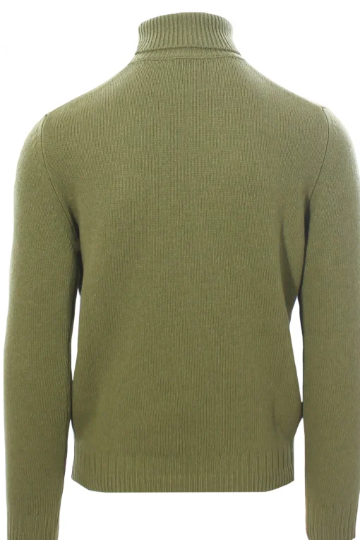 collo alto in green cashmere