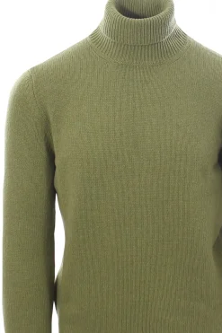 collo alto in green cashmere
