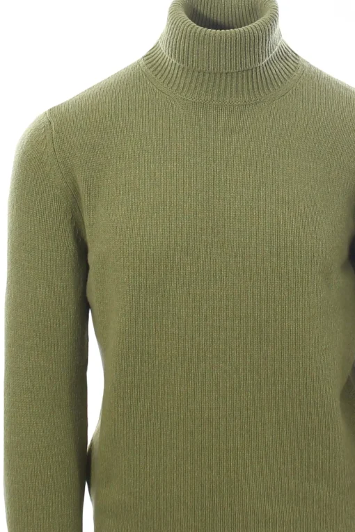 collo alto in green cashmere