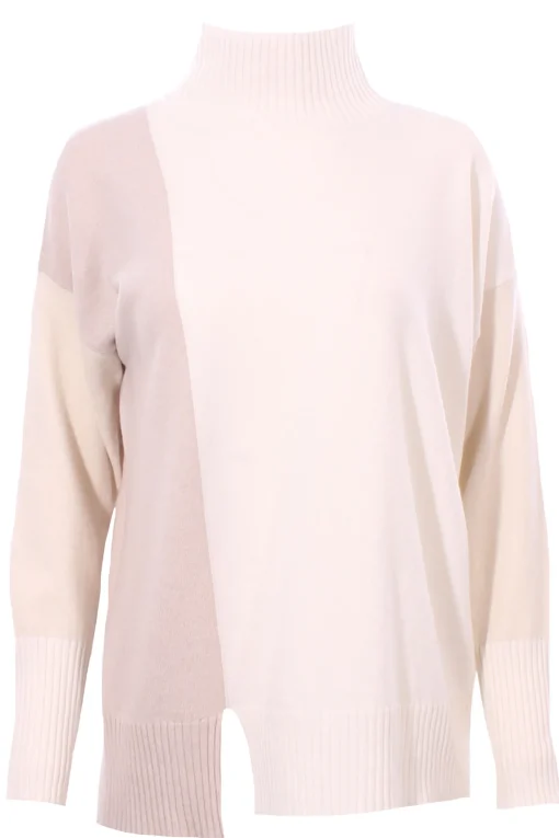 Collo alto in lana seta e cashmere