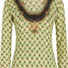 Collo alto in seta e cashmere stampa floreale
