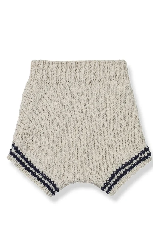 Culotte bicolore in cotone e lino
