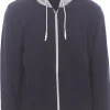 felpa cappuccio full zip bicolore