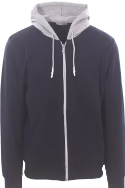 felpa cappuccio full zip bicolore