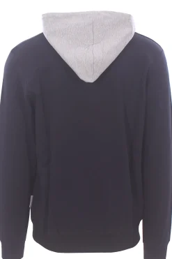 felpa cappuccio full zip bicolore