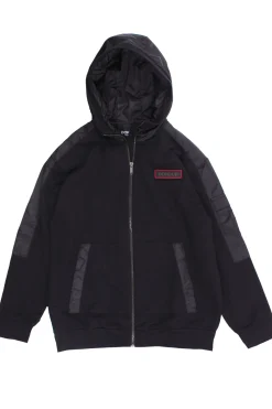Felpa full zip bimaterica