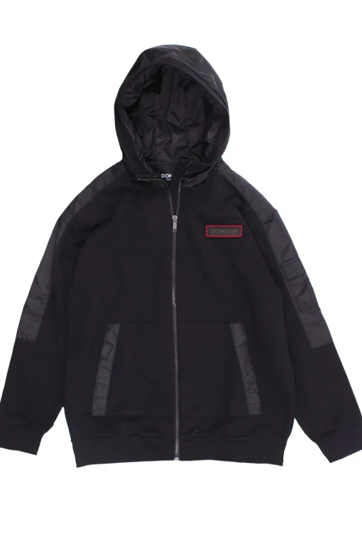 Felpa full zip bimaterica