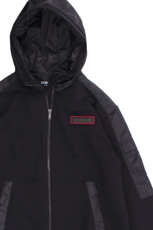 Felpa full zip bimaterica