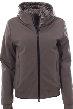 Felpa zip con pettorina e cappuccio