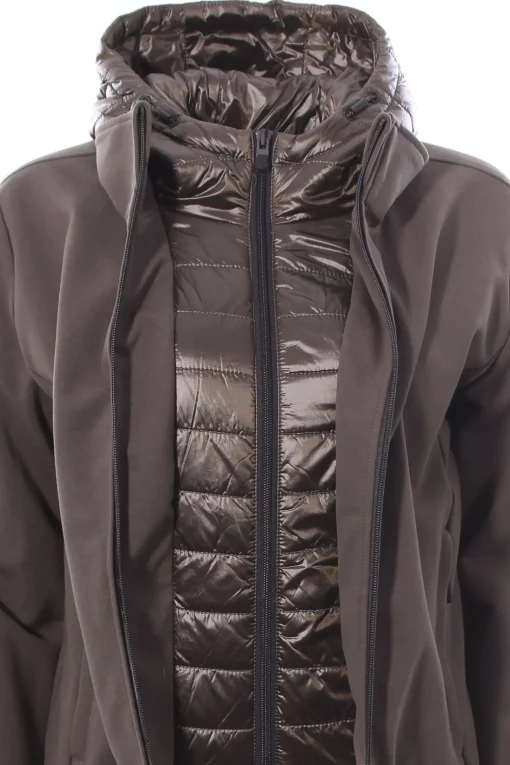 Felpa zip con pettorina e cappuccio