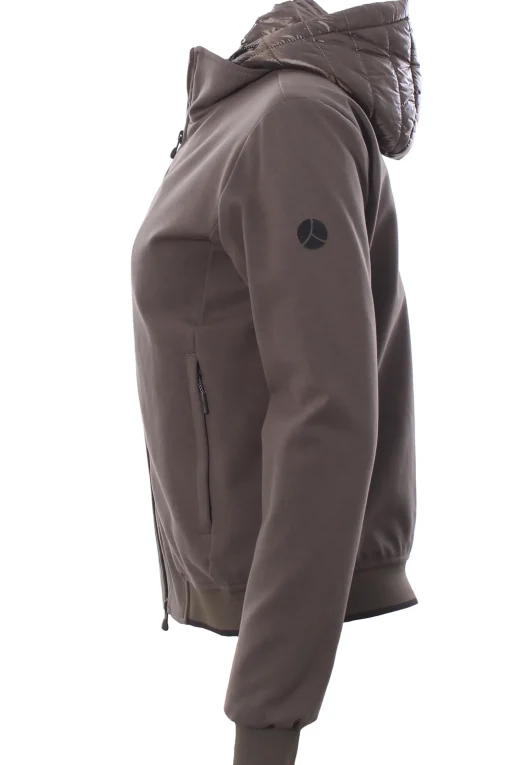 Felpa zip con pettorina e cappuccio