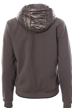 Felpa zip con pettorina e cappuccio