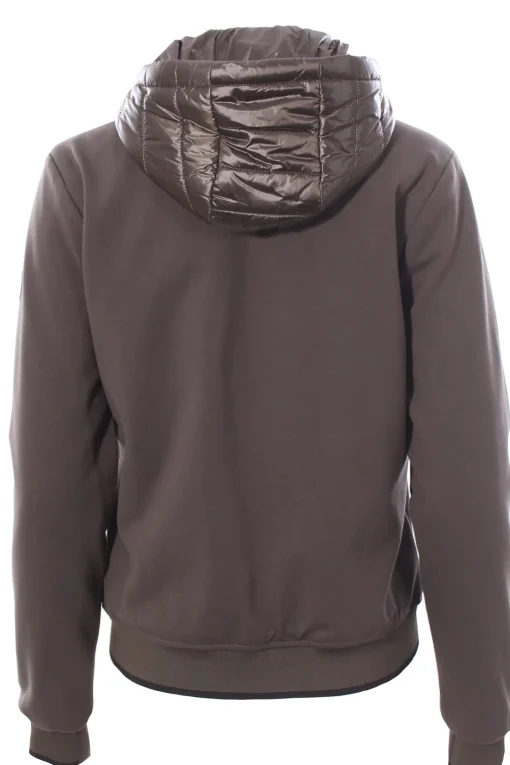 Felpa zip con pettorina e cappuccio