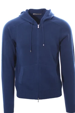 full zip cappuccio in cotone