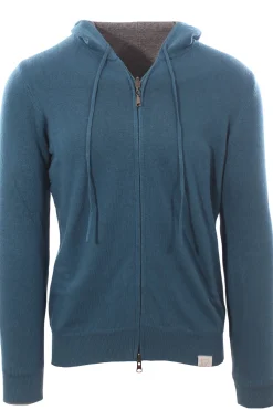 full zip cappuccio reversibile in lana e cashmere