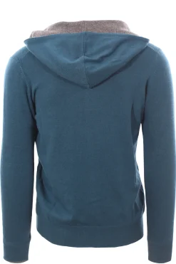 full zip cappuccio reversibile in lana e cashmere