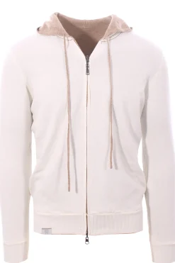 full zip cappuccio reversibile in lana e cashmere