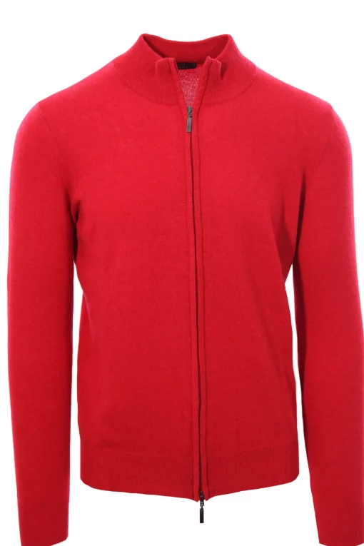 Full zip in lana e cashmere