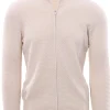 Full zip punto pannocchia in cotone egiziano