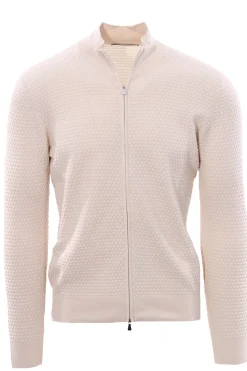 Full zip punto pannocchia in cotone egiziano