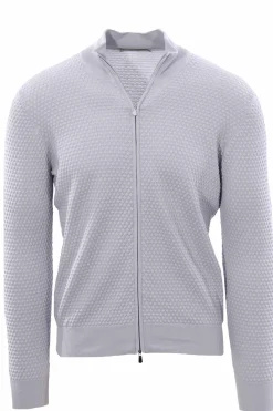 Full zip punto pannocchia in cotone egiziano