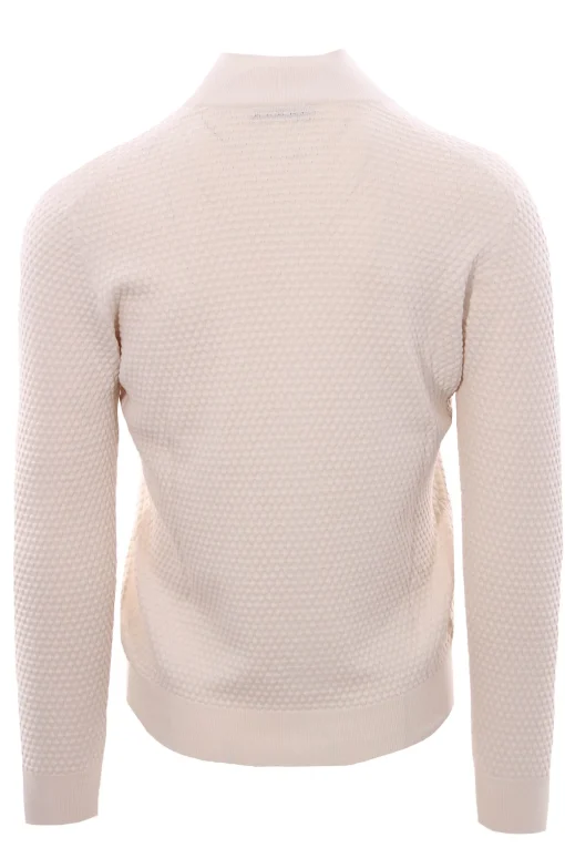 Full zip punto pannocchia in cotone egiziano