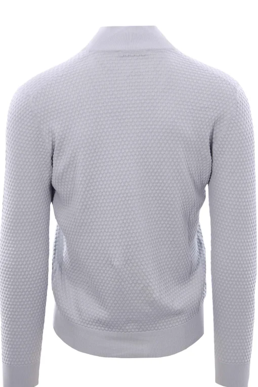 Full zip punto pannocchia in cotone egiziano