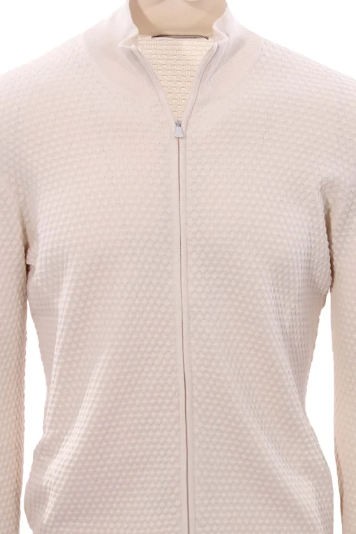 Full zip punto pannocchia in cotone egiziano