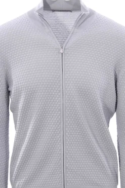Full zip punto pannocchia in cotone egiziano