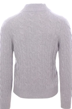 full zip treccia in cashmere