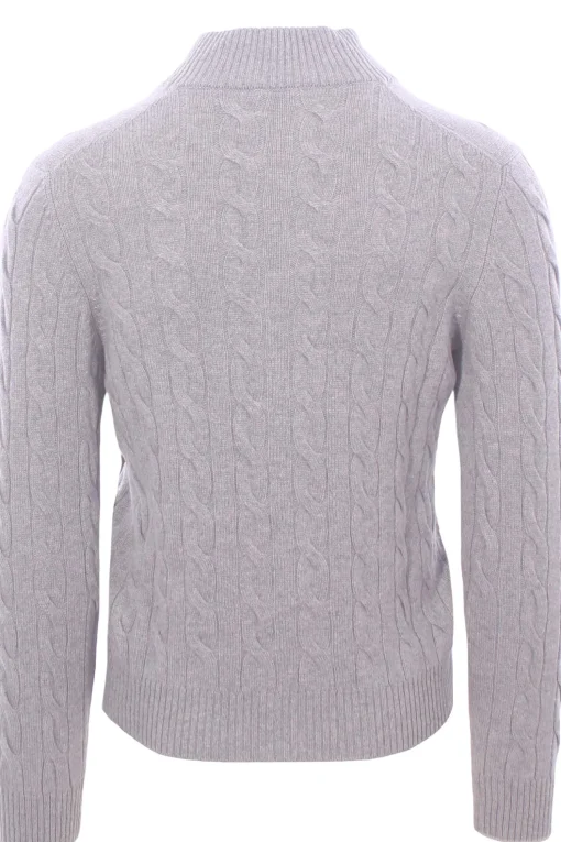 full zip treccia in cashmere
