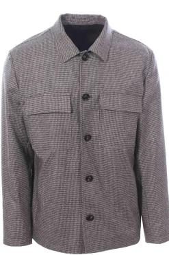 giacca camicia in lana e cashmere pied de poule