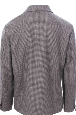giacca camicia in lana e cashmere pied de poule