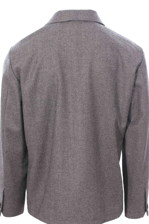 giacca camicia in lana e cashmere pied de poule