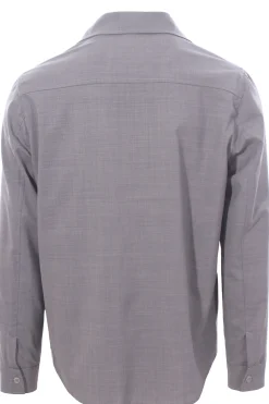 giacca camicia in tela di lana