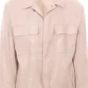 giacca camicia over in misto lino