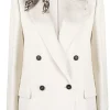 Giacca doppiopetto in twill sparkling di cotone e viscosa