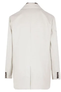 Giacca doppiopetto in twill sparkling di cotone e viscosa