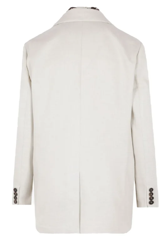 Giacca doppiopetto in twill sparkling di cotone e viscosa
