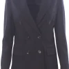 Giacca lunga doppiopetto in lana e cashmere