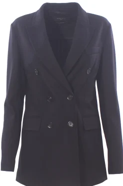 Giacca lunga doppiopetto in lana e cashmere